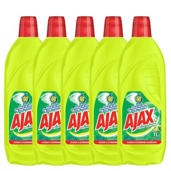 Imagem de Kit Com 5 Limpador Diluível Ajax Fresh Lemon 1L Cada