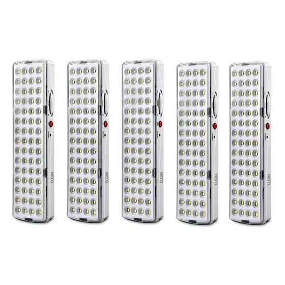 Imagem de Kit com 5 Luminárias de Emergência 60 LEDs 48LEM60L0000 Elgin