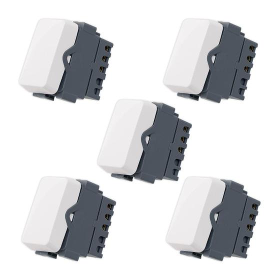 Imagem de Kit com 5 mg b3 módulo interruptor paralelo 10a-250v branco (19404)