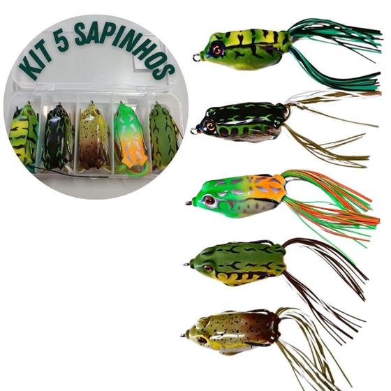 Imagem de Kit Com 5 Mini Iscas Sapinhos Frog Artificial Para Traíras