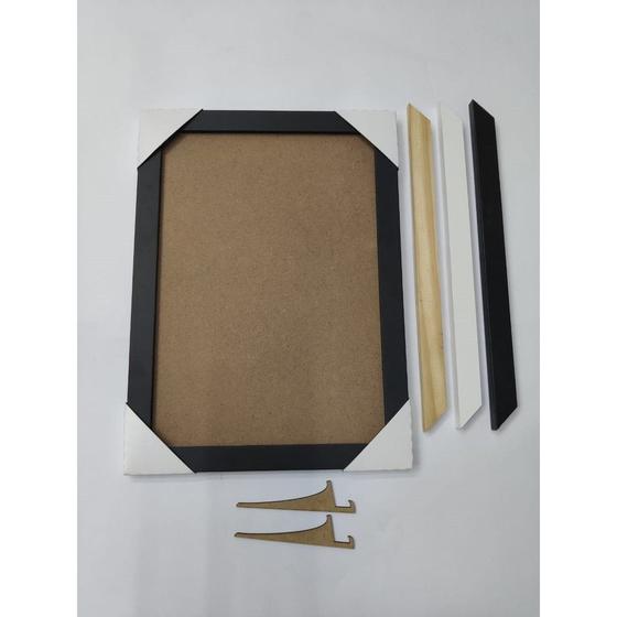 Imagem de Kit Com 5 Molduras A5 Para Quadros Com MDF( sem Acetato) 21x15cm