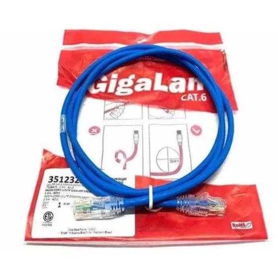 Imagem de Kit com 5 patch cord's gigalan cat6 - 1,5m azul furukawa