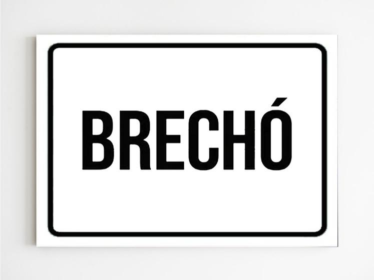 Imagem de kit com 5 placas de sinalização brechó aviso mdf a4 20x29