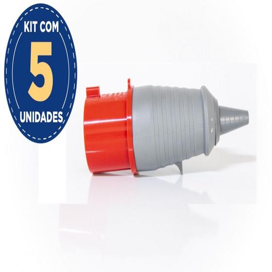Imagem de Kit Com 5 Plugue Industrial 3p+t 32a 380v 6h Vm Ip-44 Pls-4276 Soprano