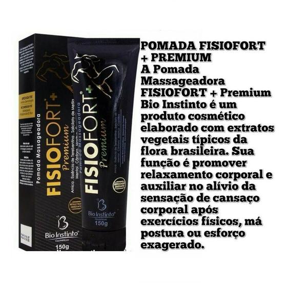 Imagem de Kit com 5 Pomada Premium 150 g Pomada FisioFort Preta