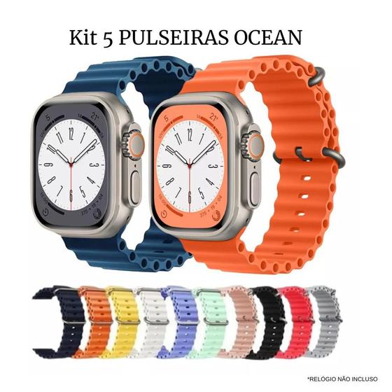 Imagem de Kit com 5 Pulseiras Ocean para Smartwatch Tamanho 38-40