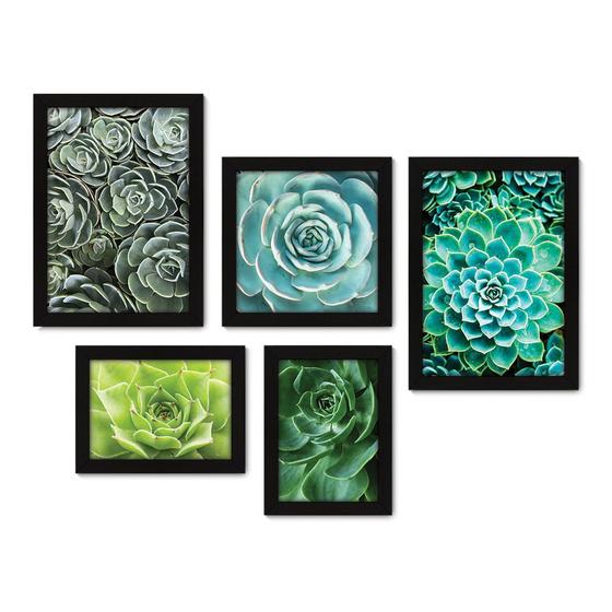 Imagem de Kit Com 5 Quadros Decorativos - Suculentas - Plantas - 198kq01p