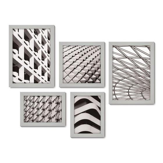 Imagem de Kit Com 5 Quadros Decorativos - Urbano Arquitetura Fachada - 072kq01b