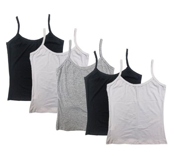 Imagem de Kit com 5 Regatas Femininas Básicas de Alça Fina Colors