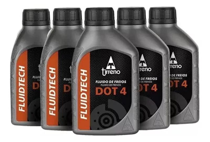Imagem de Kit Com 5 Un Oleo Fluido De Freio Tirreno Fluidtech Dot 4