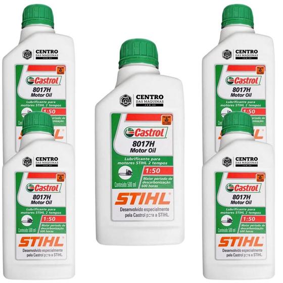 Imagem de KIT Com 5 Unidades de Óleo 2 Tempos Stihl 500ml Lubrificante Para Manutenção de Roçadeiras 2 Tempos