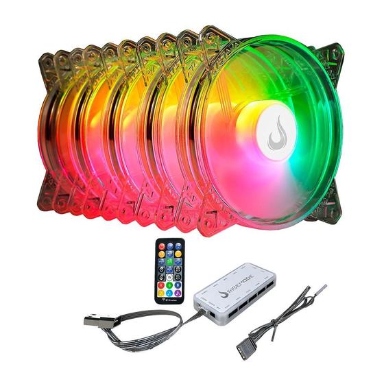 Kit Com 5 Ventoinhas Rise Mode Crystal Sound, 120mm, ARGB, Transparente - RM-CS-02-ARGB Menor preço em Kit Com 5 Ventoinhas Rise Mode Crystal Sound, 120mm, ARGB, Transparente - RM-CS-02-ARGB