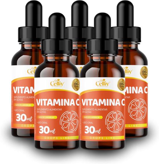 Imagem de Kit Com 5 - Vitamina C em Gotas 30ml Celliv