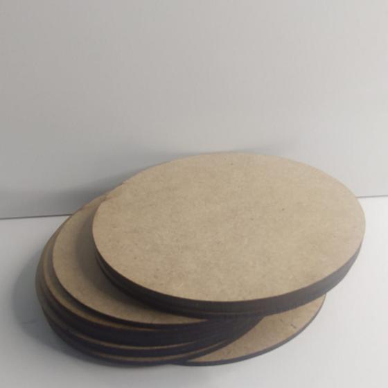 Imagem de Kit Com 50 Bolachas 10x10 Mdf Cru Circulo