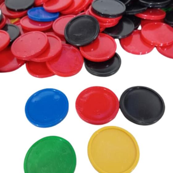 Imagem de Kit com  50  ficha plasticas para jogos de tabuleiro