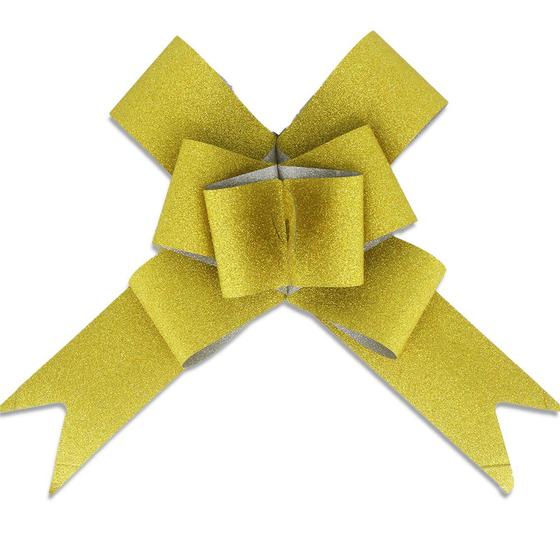 Imagem de Kit Com 50 Laço Fácil Com Glitter Varias Cores 30mm x 47 cm