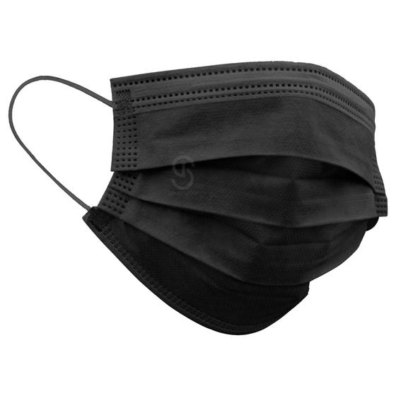 Kit com 50 Máscara Descartável Adulto Preta CLINICAL Máscara Facial