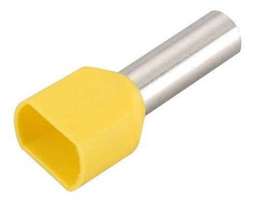 Imagem de Kit com 50 Terminais Pino Tubular Ilhos 6,00mm Amarelo - Tcm