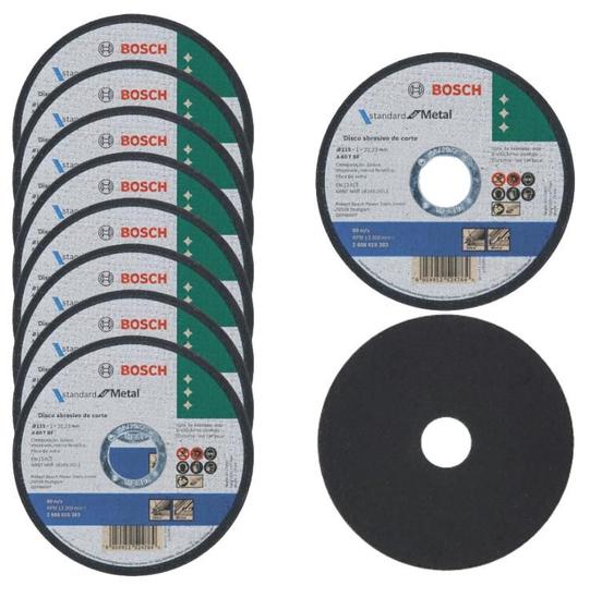 Imagem de Kit com 500 Discos de Corte Bosch Standard para Metal 115x1mm Reto 2608619