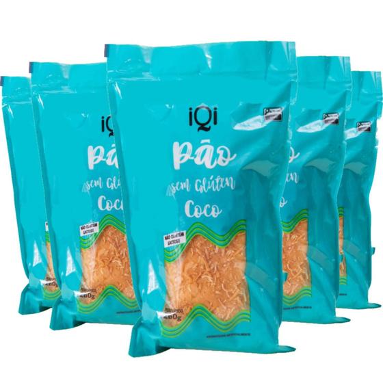 Imagem de Kit Com 5Und Pão De Coco Sem Gluten Iqi 260G