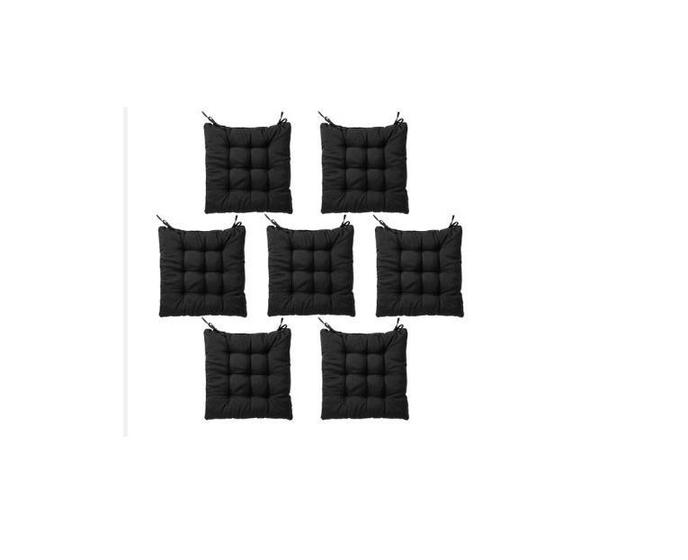Imagem de Kit com 6 almofadas futon assento para cadeira preta