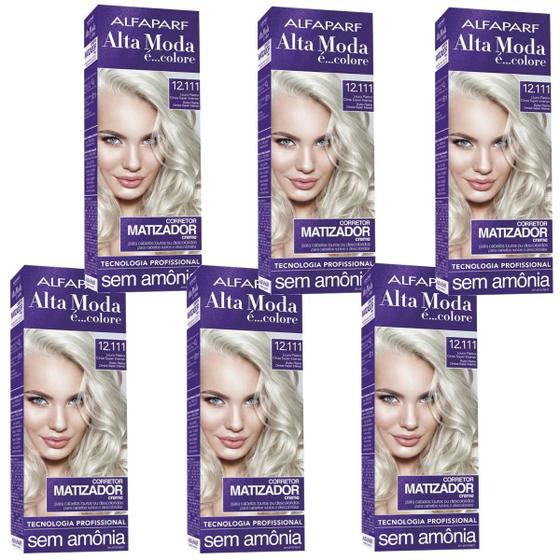 Imagem de Kit Com 6 Alta Moda 12.111 Louro P. Super Cinza - Alfaparf