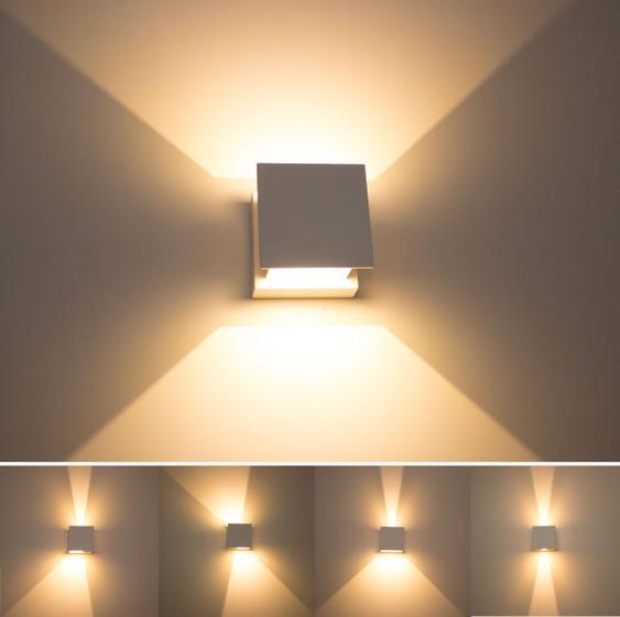 Imagem de Kit com 6 Arandelas 2 Fachos Regulável Led Garantia de 5 anos - luminárias pretas St423