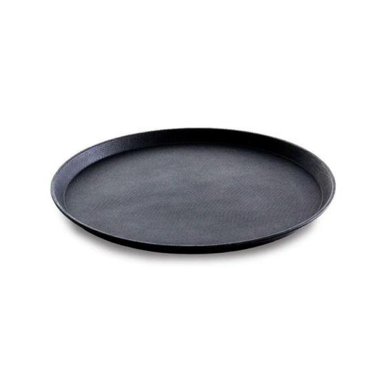 Imagem de Kit Com 6 Bandejas Redondas Antiderrapante Para Garçom 35 cm