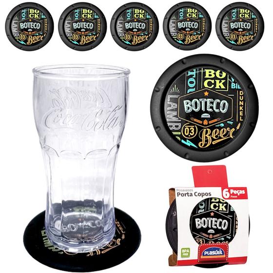 Imagem de Kit com 6 Base para Colocar Copos Lettering Restaurante Bar e Boteco