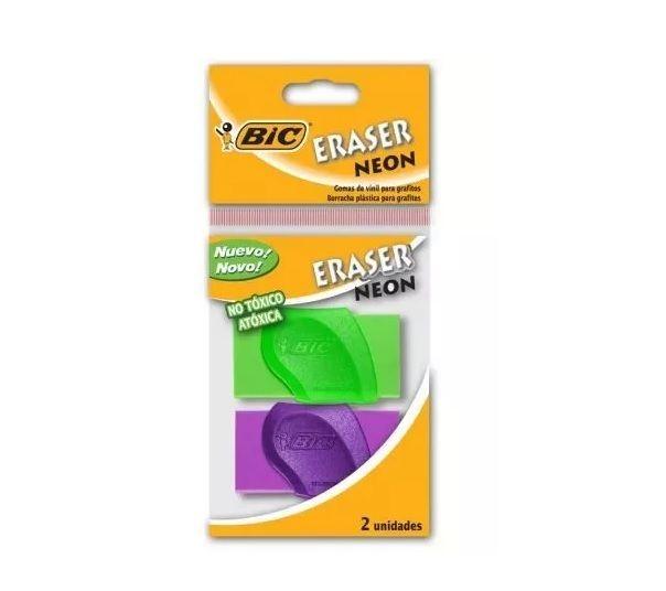 Imagem de Kit Com 6 Borrachas Bic Neon Cores Sortidas