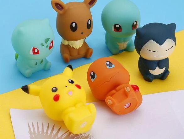 Imagem de Kit Com 6 Brinquedo Infantil Bonequinhos De Banheira Pokémon