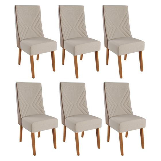 Imagem de Kit com 6 Cadeiras em Madeira Maciça Romero