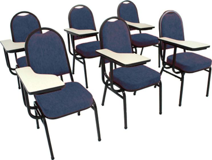 Imagem de Kit com 6 Cadeiras para Auditórios Linha Hotel Azul