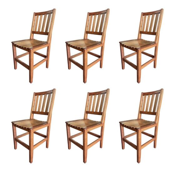 Imagem de Kit com 6 Cadeiras Rusticas Madeira Maciça Confort para Restaurantes Malbec