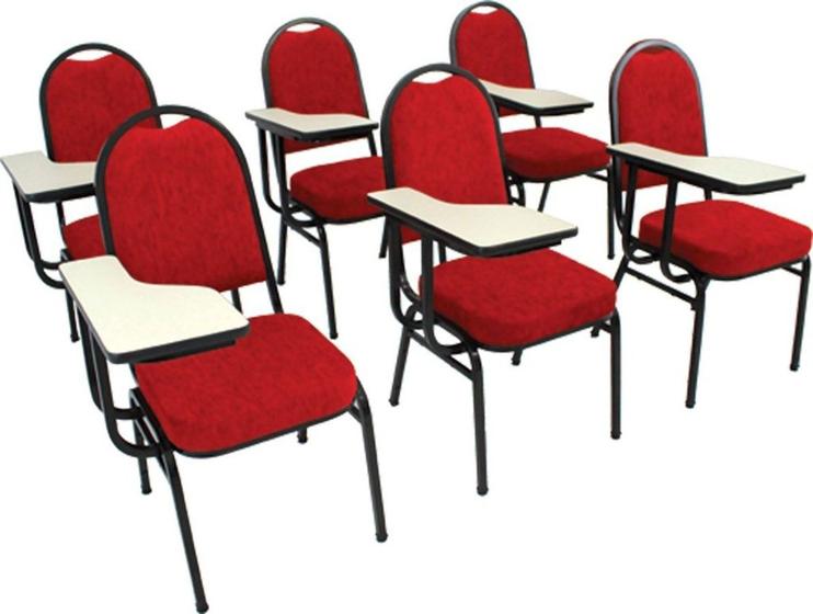 Imagem de kit com 6 Cadeiras Universitária p Auditórios Linha Hotel