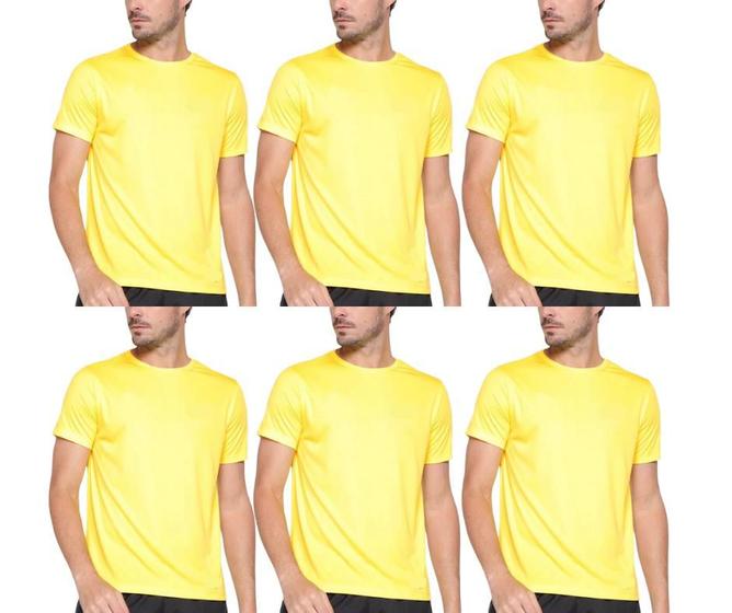 Imagem de Kit com 6 Camisas Camisetas Blusas Baby Looks T-shirts Masculina Feminina Slim Básica 100% Algodão