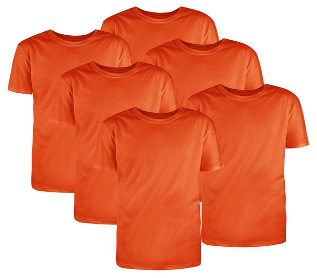 Kit com 6 Camisetas Básicas Algodão Laranja Tamanho G Menor preço em Kit com 6 Camisetas Básicas Algodão Laranja Tamanho G