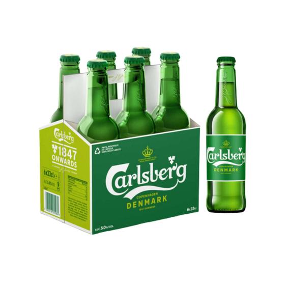 Imagem de Kit Com 6 Cerveja Dinamarquesa Carlsberg Pilsner Long Neck 330ml