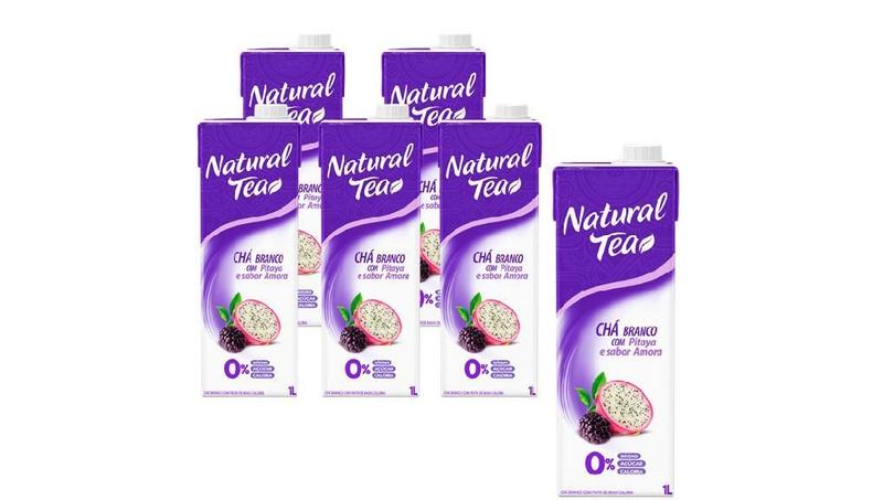 Imagem de Kit Com 6 Chá Natural Tea Branco Com Pitaya E Amora 1L