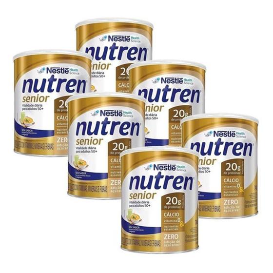 kit com 6 Composto Lácteo Nutren Senior Sem Sabor Integral - 740g Menor preço em kit com 6 Composto Lácteo Nutren Senior Sem Sabor Integral - 740g