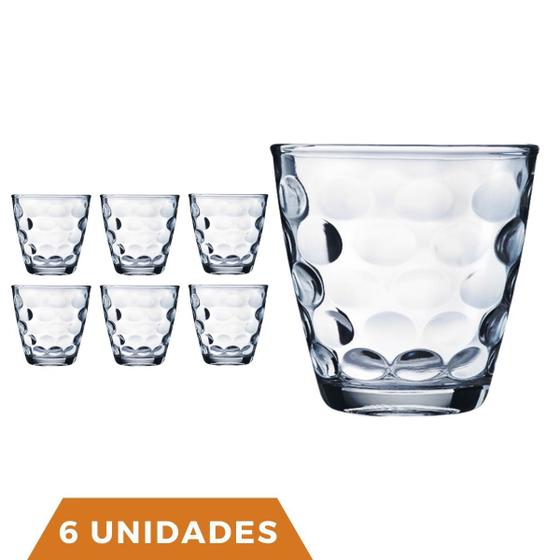 Imagem de Kit Com 6 Copos de Vidro Transparente 250ML Bangkok Redondo