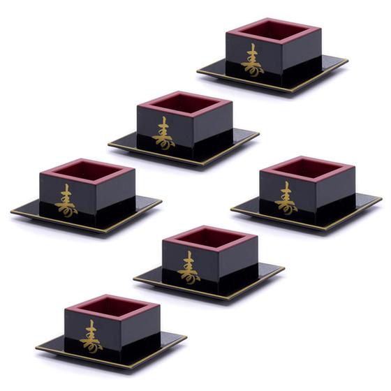 Imagem de Kit Com 6 Copos Sake Massu Saque Ideograma Japonês 150Ml