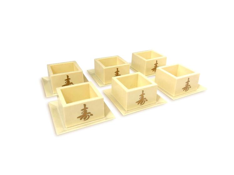Imagem de Kit Com 6 Copos Sake Massu Saque Japonês 150Ml Creme