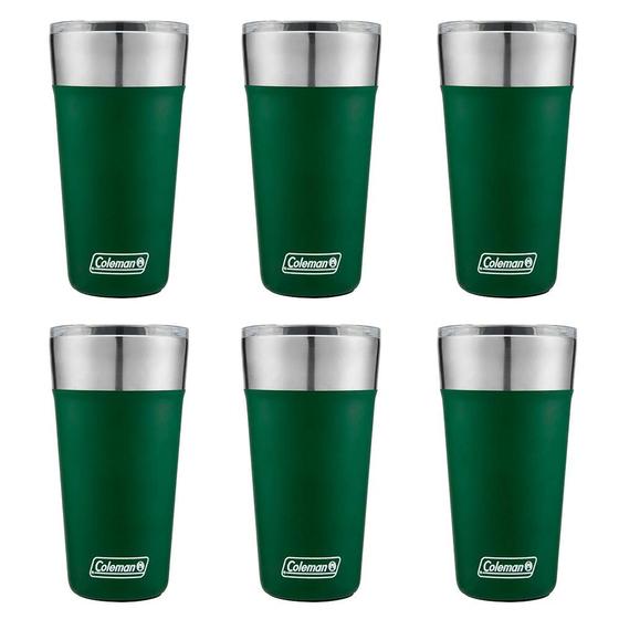 Imagem de Kit com 6 Copos Térmicos com Tampa 600ml Verde Coleman