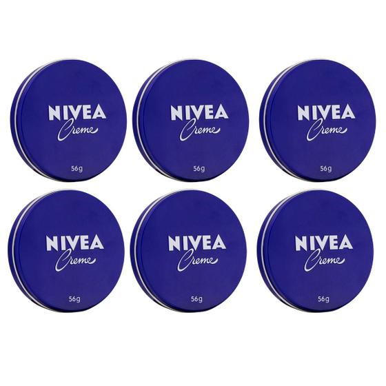 Imagem de Kit com 6 Creme Nivea Pele Ressecada Lata Azul 56g  - Nívea