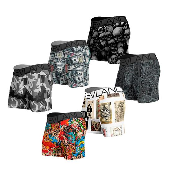 Imagem de Kit Com 6 Cuecas Boxer Kevland - Kit Com ESTAMPAS SORTIDAS