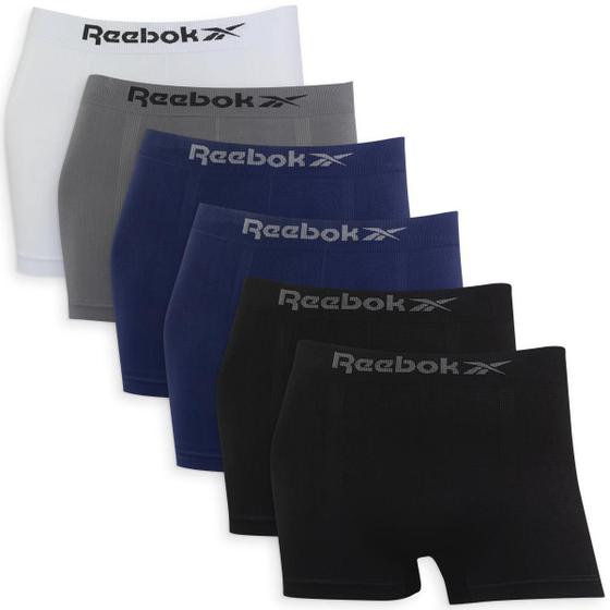 Kit com 6 Cuecas Boxer Masculina Sem Costura Microfibra Reebok Menor preço em Kit com 6 Cuecas Boxer Masculina Sem Costura Microfibra Reebok