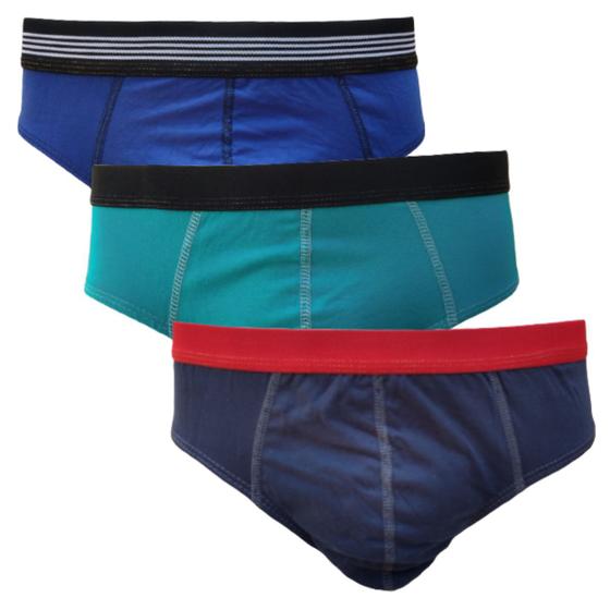 Imagem de Kit Com 6 Cuecas Tradicional Slip Masculina Tek 100% Algodão Cores Solidas