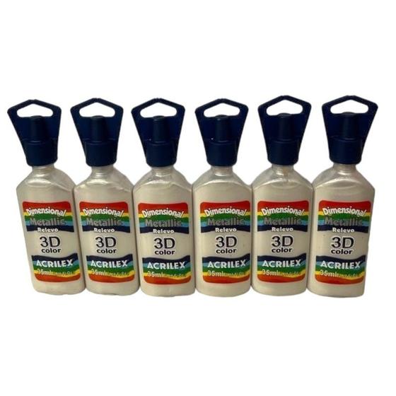 Imagem de Kit com 6 Dimensional Metálica Acrilex 35ml - Escolha a Cor