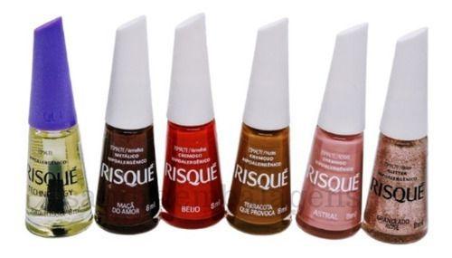 Imagem de Kit Com 6 Esmaltes Risque Manicure Tons Diversos Coloridos